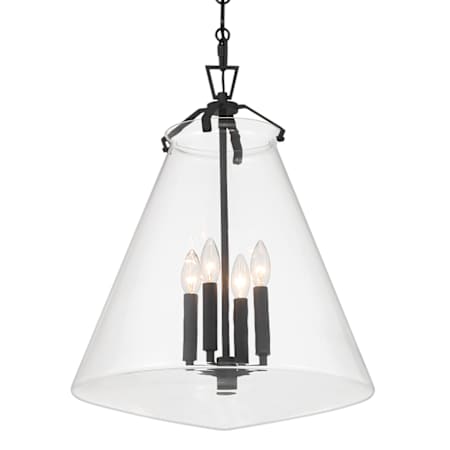 Crystorama Lighting Group Voss 4 Light 18" Wide Taper Candle Pendant with Clear Glass Shade Matte Black