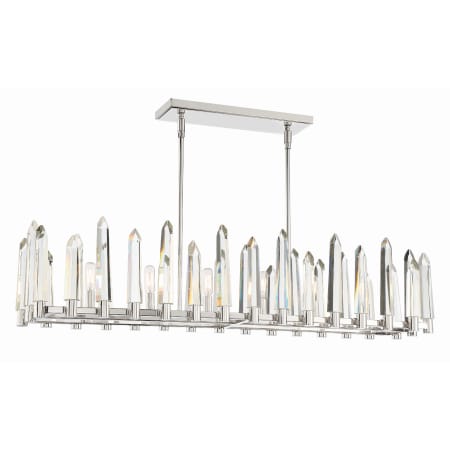 Crystorama Lighting Group Watson 6 Light 42" Wide Crystal Linear Chandelier Polished Nickel
