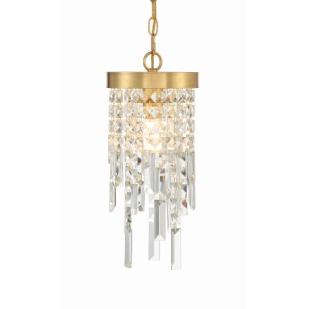 Crystorama Lighting Group Winfield 7" Wide Crystal Mini Pendant Antique Gold