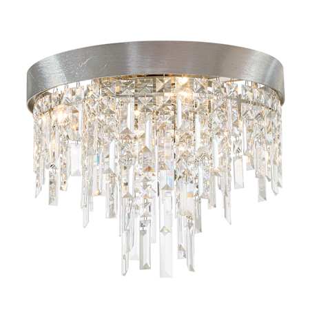 Crystorama Lighting Group Winfield 4 Light 16" Wide Flush Mount Waterfall Ceiling Fixture Antique Silver
