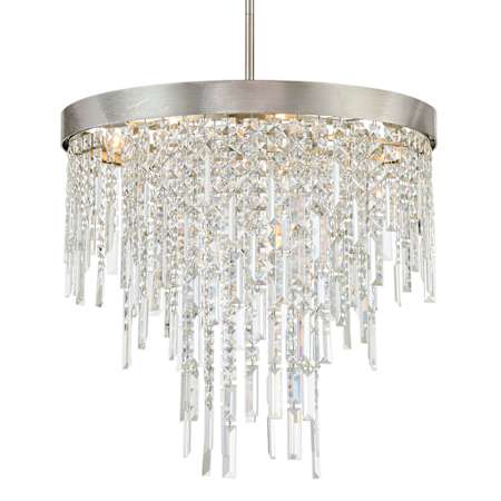 Crystorama Lighting Group Winfield 6 Light 24" Wide Crystal Waterfall Chandelier Antique Silver