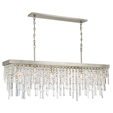 Crystorama Lighting Group Winfield 6 Light 49" Wide Crystal Linear Chandelier Antique Silver