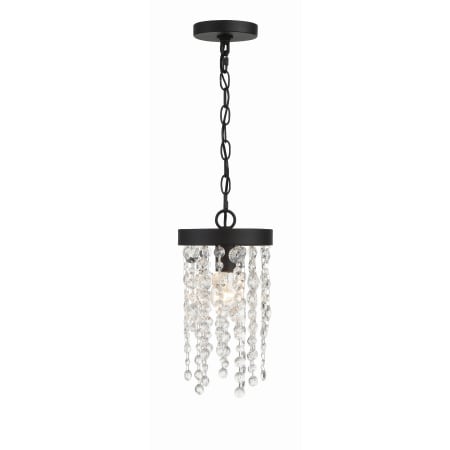 Crystorama Lighting Group Winham 7" Wide Crystal Mini Pendant Black Forged