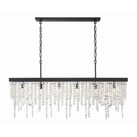 Crystorama Lighting Group Winham 6 Light 49" Wide Crystal Linear Chandelier Black Forged