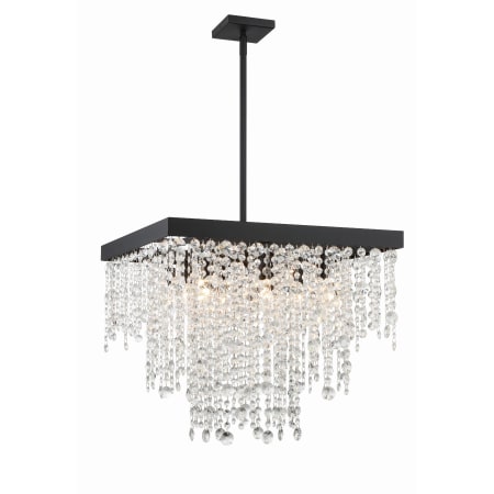 Crystorama Lighting Group Winham 8 Light 22" Wide Crystal Waterfall Chandelier Black Forged