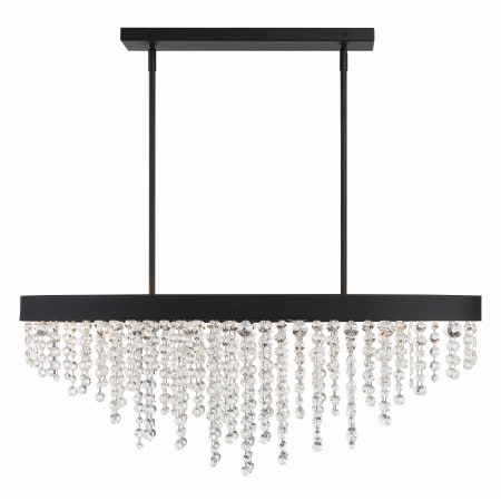 Crystorama Lighting Group Winham 8 Light 36" Wide Crystal Linear Chandelier Black Forged