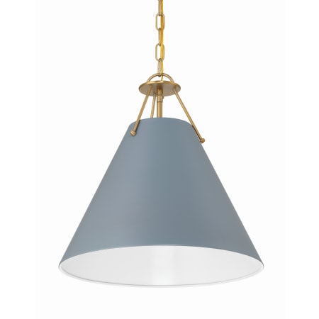 Crystorama Lighting Group Xavier 3 Light 16" Wide Pendant Vibrant Gold / Blue