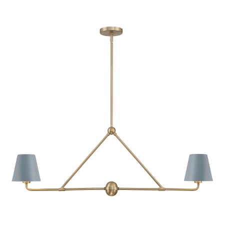 Crystorama Lighting Group Xavier 2 Light 42" Wide Linear Chandelier Vibrant Gold / Blue