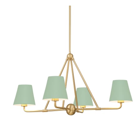 Crystorama Lighting Group Xavier 4 Light 32" Wide Chandelier Vibrant Gold / Green