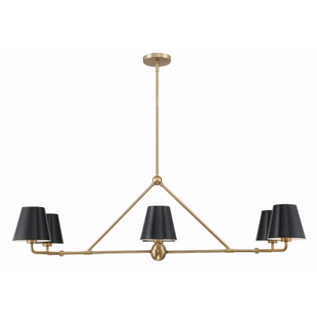 Crystorama Lighting Group Xavier 6 Light 46" Wide Linear Chandelier Vibrant Gold