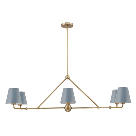 Crystorama Lighting Group Xavier 6 Light 46" Wide Linear Chandelier Vibrant Gold / Blue