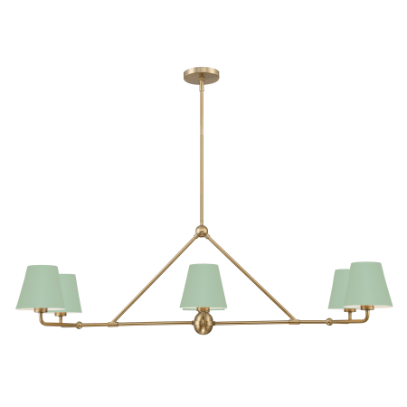 Crystorama Lighting Group Xavier 6 Light 46" Wide Linear Chandelier Vibrant Gold / Green
