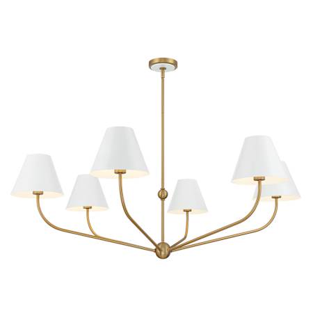 Crystorama Lighting Group Xavier 6 Light 48" Wide Chandelier with Steel Shades Vibrant Gold / White