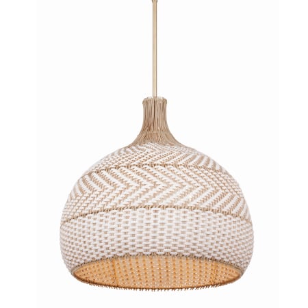 Crystorama Lighting Group Zanzibar 5 Light 21" Wide Pendant with Rattan Shade Soft Gold