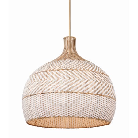 Crystorama Lighting Group Zanzibar 6 Light 26" Wide Pendant with Rattan Shade Soft Gold
