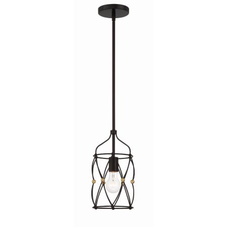 Crystorama Lighting Group Zucca 8" Wide Mini Pendant English Bronze / Antique Gold