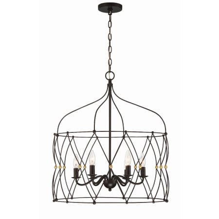 Crystorama Lighting Group Zucca 6 Light 24" Wide Taper Candle Chandelier English Bronze / Antique Gold