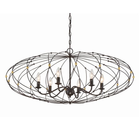 Crystorama Lighting Group Zucca 6 Light 38" Wide Taper Candle Chandelier English Bronze / Antique Gold