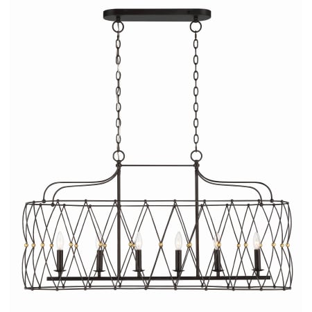 Crystorama Lighting Group Zucca 6 Light 43" Wide Taper Candle Chandelier English Bronze / Antique Gold