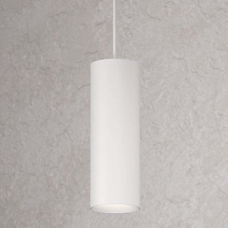 CSL Lighting LED Cylinder 3" Wide 3000K LED Mini Pendant with White Cord Semi Gloss White