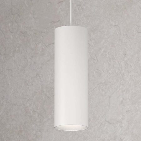 CSL Lighting LED Cylinder 3" Wide 3500K Mini Pendant with White Cord Semi Gloss White