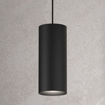 CSL Lighting LED Cylinder 5" Wide 3000K LED Mini Pendant with Black Cord Matte Black
