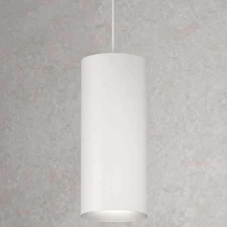 CSL Lighting LED Cylinder 5" Wide 3000K LED Mini Pendant with White Cord Semi Gloss White