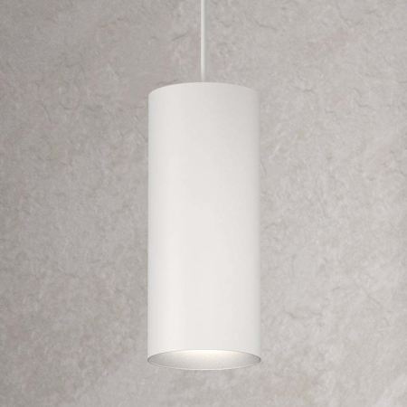 CSL Lighting LED Cylinder 5" Wide 3500K LED Mini Pendant with White Cord Semi Gloss White