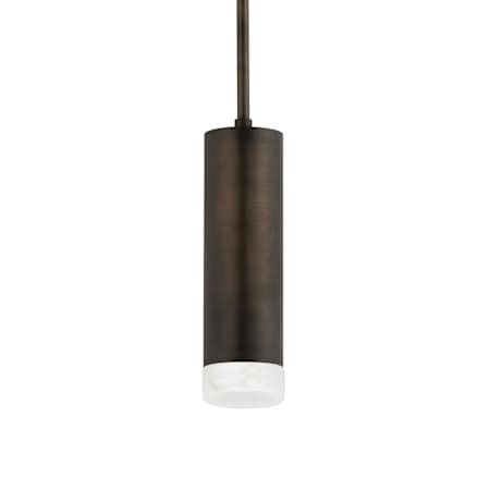 CSL Lighting Luxe 3" Wide 2700K LED Mini Pendant with Alabaster Shade Distressed Bronze / Alabaster