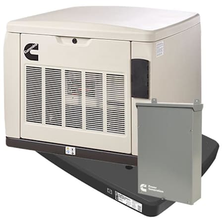 Cummins Quiet Connect Series 20kW (120 / 240V) Single-Phase Air Cooled Multi-Fuel Extreme Cold Weather Standby Generator with 200a Service Disconnect and Pad N/A