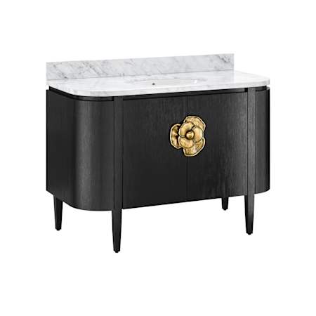 Currey and Company Briallen 48" Free Standing Single Basin Vanity Set with Cabinet and Marble Vanity Top