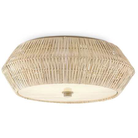 Currey and Company Antibes 2 Light 19" Wide Flush Mount Drum Ceiling Fixture Bleached Natural / Snow White