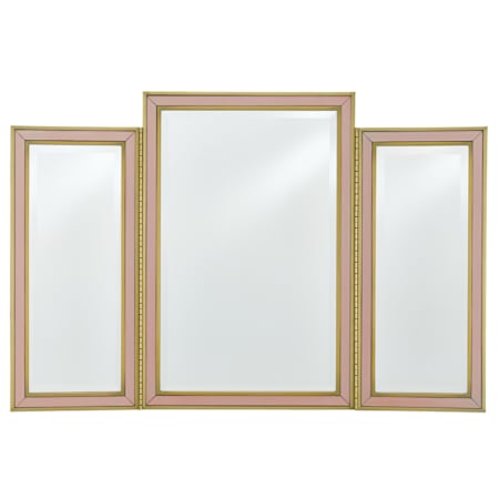 Currey and Company Arden 27" x 40" Rectangular Beveled Mirror Peony / Stain Brass