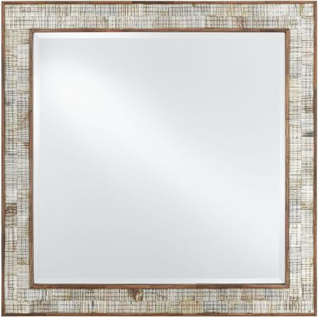 Currey and Company Hyson 26" W x 26" H Square Framed Bathroom Mirror Natural / Mirror