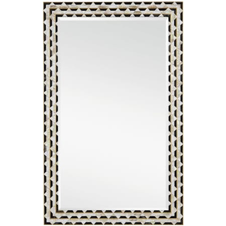 Currey and Company Macy 30" W x 48" H Rectangular Framed Bathroom Mirror Natural / Brass / Mirror