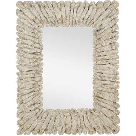 Currey and Company Beachhead 40" W x 51" H Rectangular Wood Framed Bathroom Mirror Whitewashed Driftwood / Mirror