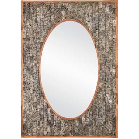 Currey and Company Ebba 29" W x 41" H Rectangular Framed Bathroom Mirror Natural / Mirror