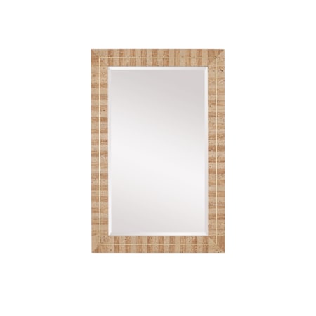 Currey and Company Dezi 23-3/4"W x 36"H Rectangular Beveled Brass and Engineered Wood Framed Accent Mirror Natural / Brass