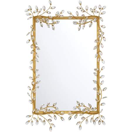 Currey and Company Forget-Me-Not 31-1/2"W x 51"H Rectangular Flat Framed Accent Mirror Clear / Chinois Gold Leaf