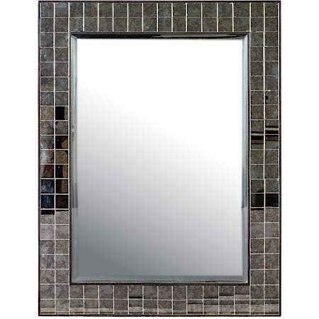 Currey and Company Mosaico 33-1/4"W x 43-1/4"H Rectangular Flat Framed Accent Mirror Ebony / Antique Mirror