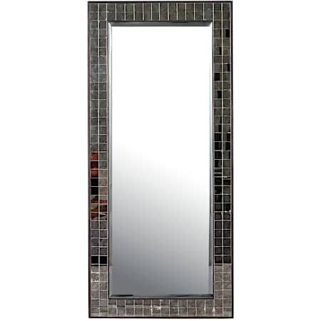 Currey and Company Mosaico 33-3/4"W x 73-3/4"H Rectangular Flat Framed Accent Mirror Ebony / Antique Mirror
