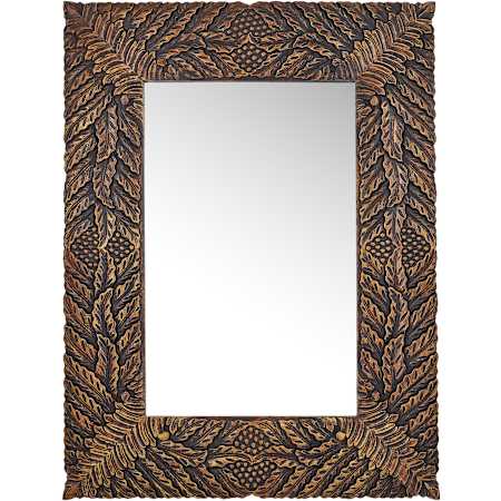 Currey and Company Schwarzwald 35-1/2"W x 47-1/2"H Rectangular Flat Framed Accent Mirror Weathered Brown