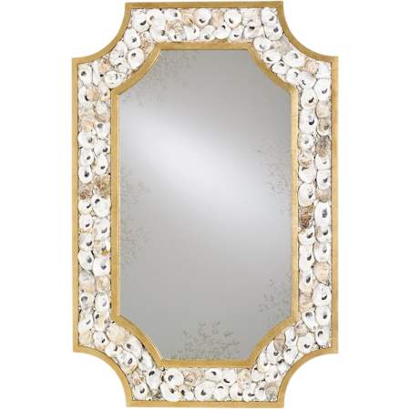 Currey and Company Margate 30" W x 45" H Specialty Framed Bathroom Mirror Gold Leaf