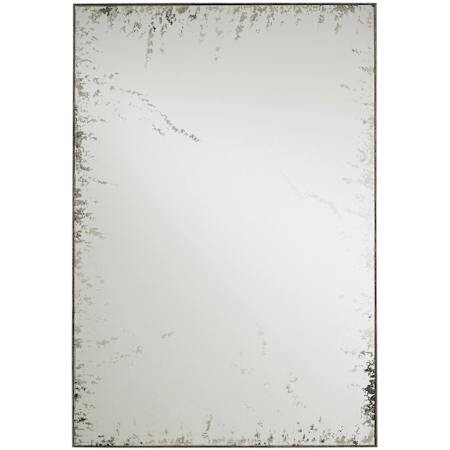 Currey and Company Rene 24" W x 34" H Rectangular Framed Bathroom Mirror Dirty Silver