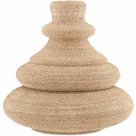 Currey and Company Jaru 18-1/2"H x 18-1/2"W Composite, Other Natural Materials Decorative Vase Natural