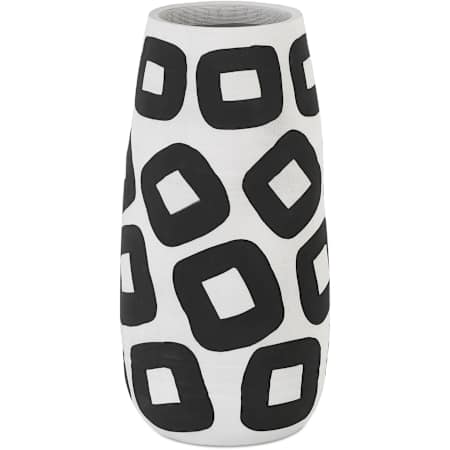 Currey and Company Pagliacii 8.375" Wide Vase White / Black