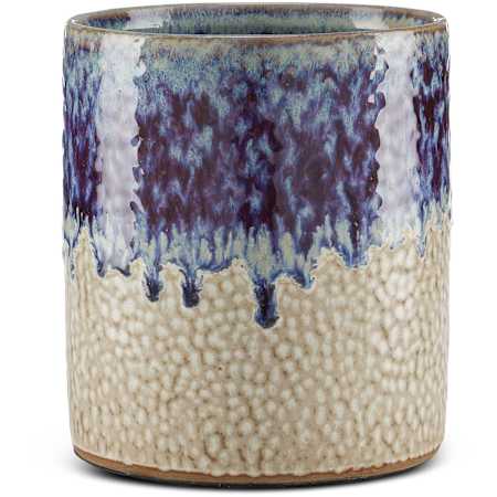 Currey and Company Bessbrook 6" Wide Bowl Milky White / Reactive Blue