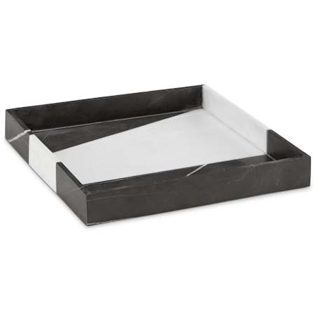 Currey and Company 10.5" Wide Tray Black / White