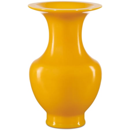 Currey and Company Imperial Yellow Peking 5.25" Wide Vase Imperial Yellow