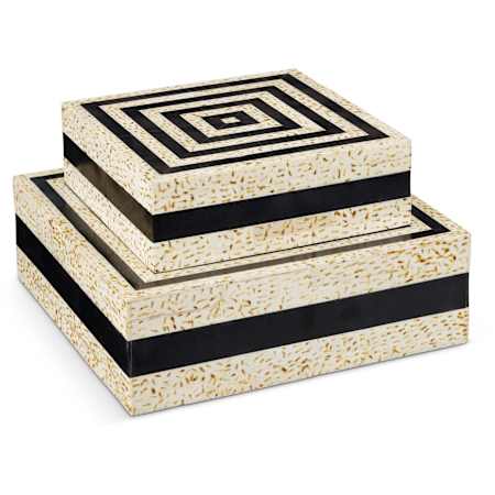 Currey and Company Taurus 12.25" Wide Box Set Natural / Black